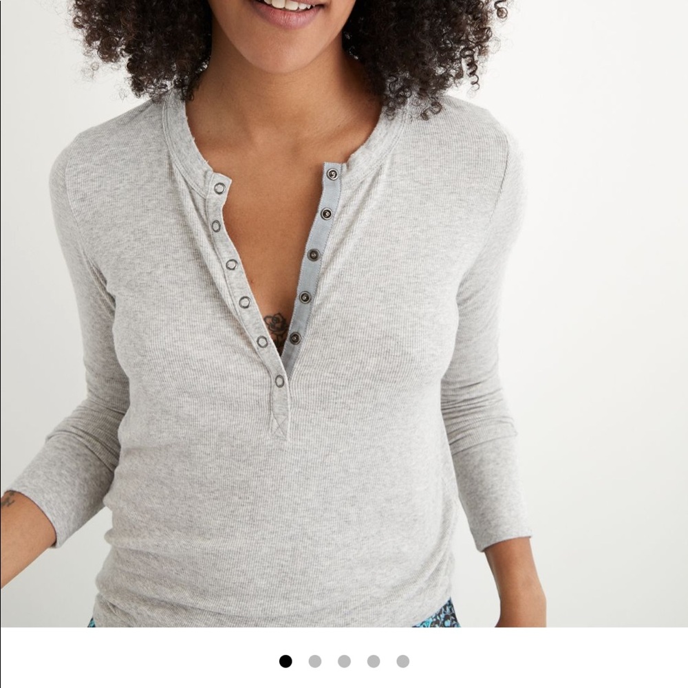 Aerie long sleeve rubbed shirt